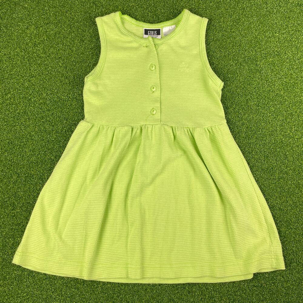 Girls on the Go Kids Green Sleeveless Button Front Fit & Flare Midi Dress Sz 6